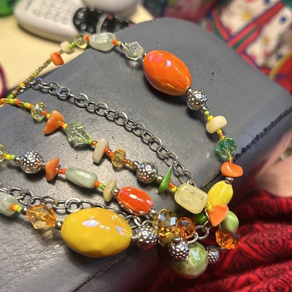 Absolutely beautiful spring necklace. The beads are glass and summer acrylic.​​ - Picture 6 of 6